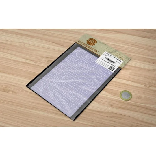 Decal Letters (UPPERCASE) - 3mm, white, type 1 - Matho Models 80052