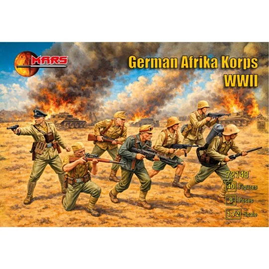 WWII German Afrika Korps, 1/72 - Mars Figures MS72148 WWII German Afrika Korps, 1/72 - Mars Figures MS72148
