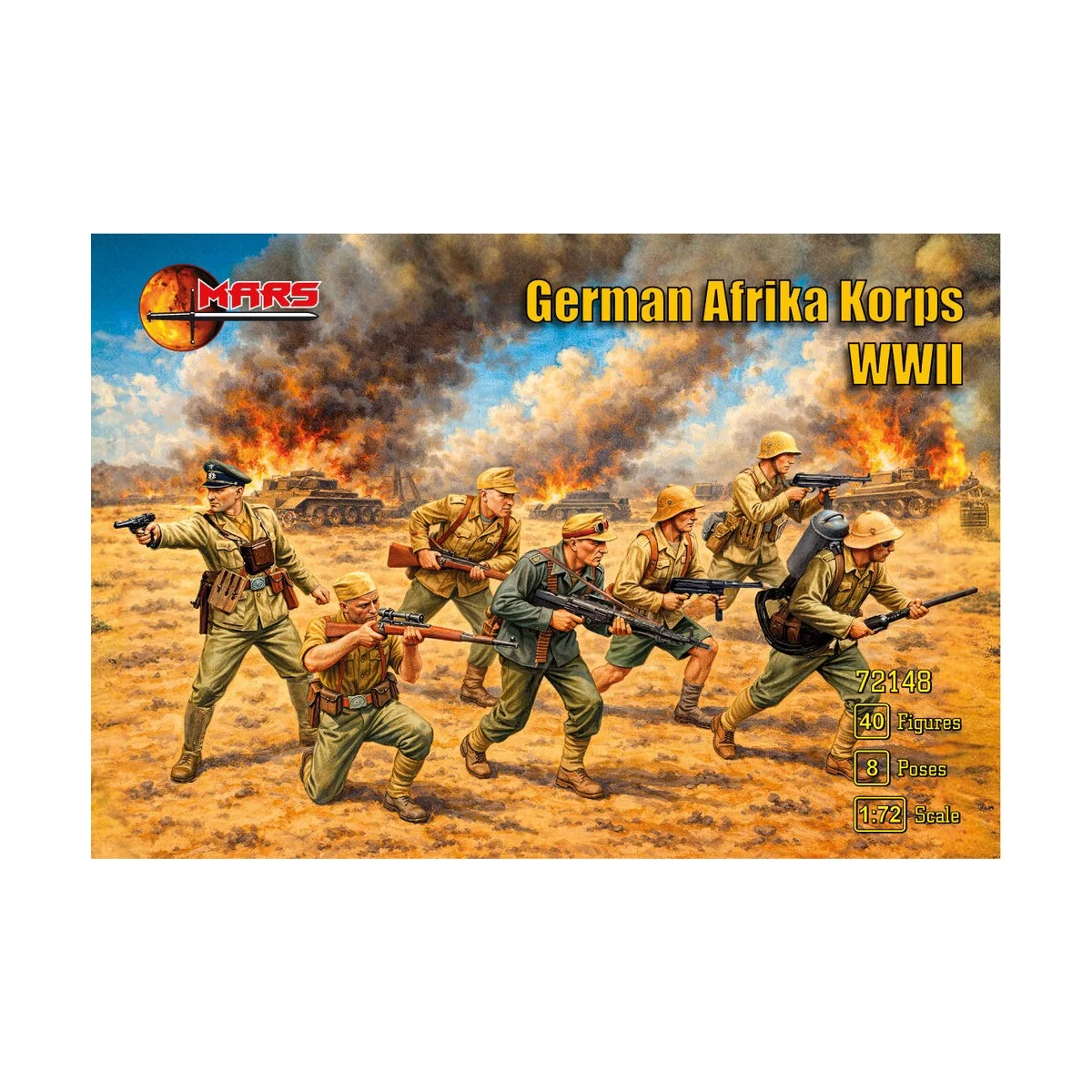 WWII German Afrika Korps, 1/72 - Mars Figures MS72148 WWII German Afrika Korps, 1/72 - Mars Figures MS72148