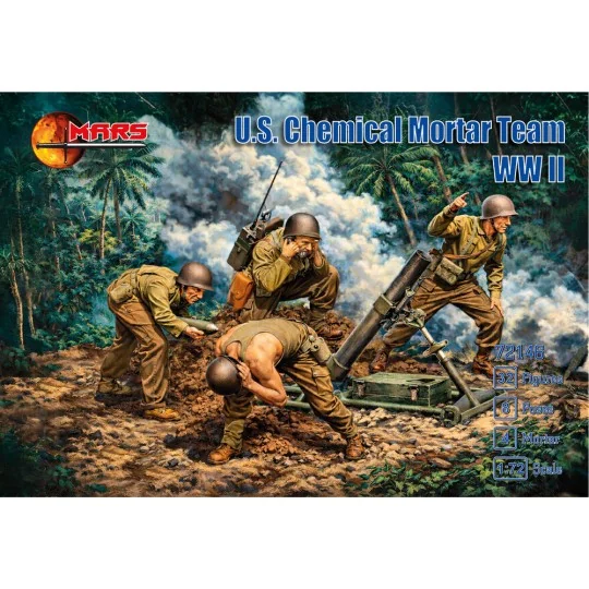 WWII U.S. Chemical mortar team, 1/72 - Mars Figures MS72146 WWII U.S. Chemical mortar team, 1/72 - Mars Figures MS72146