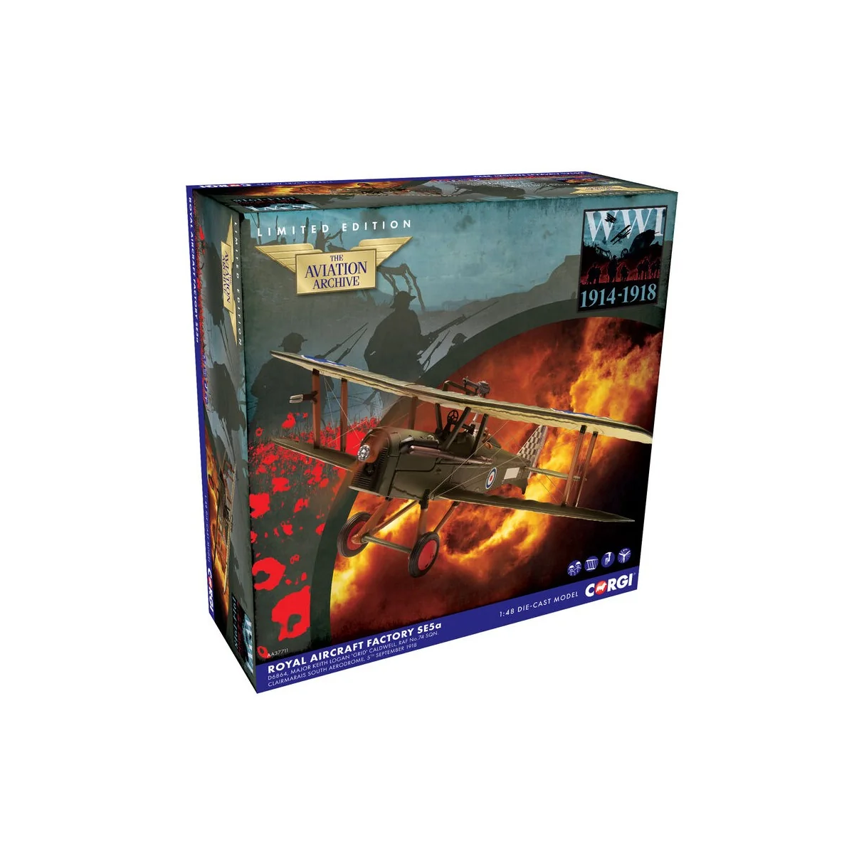 SE5a, Maj. Keith Logan Caldwell, RAF No 74Sqn, Clairmarais, France,...