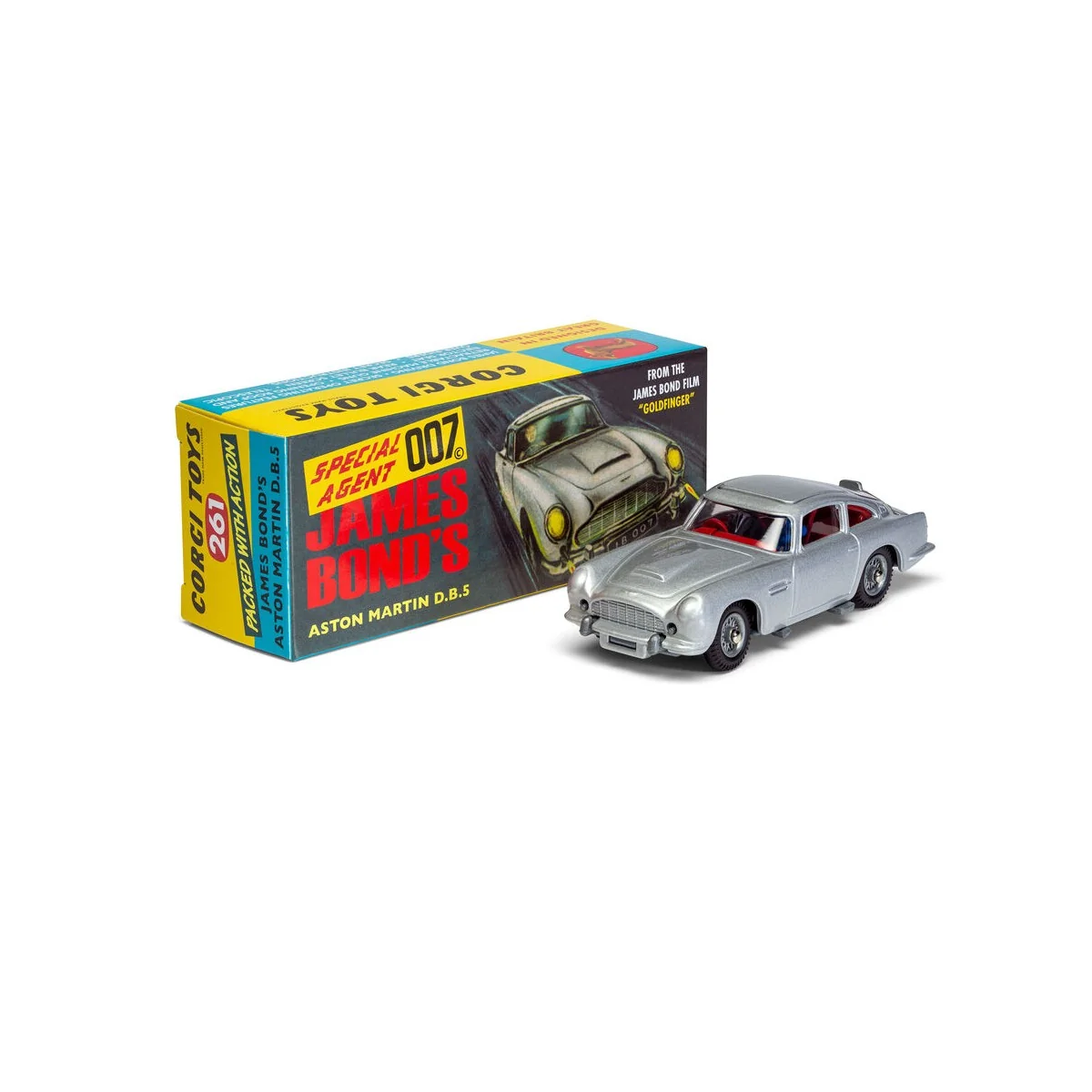 James Bond Aston Martin DB5, Silver, 1/46 - Corgi RT26101S James Bond Aston Martin DB5, Silver, 1/46 - Corgi RT26101S