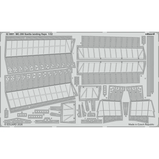 MC.200 Saetta landing flaps for Italeri, 1/32 - Eduard Accessories ...