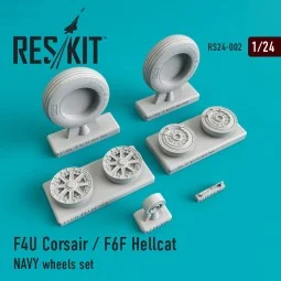 F4U Corsair / F6F Hellcat NAVY wheels set, 1/24 - ResKit Models RS2...