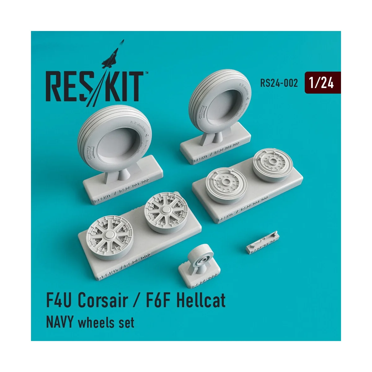 F4U Corsair / F6F Hellcat NAVY wheels set 1/24 - ResKit Models RS24...