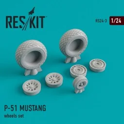 P-51 Mustang wheels set, 1/24 - ResKit Models RS24-0003