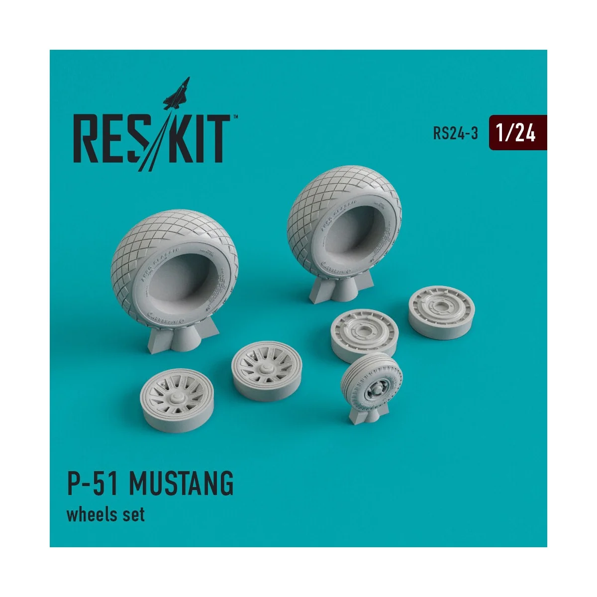 P-51 Mustang wheels set 1/24 - ResKit Models RS24-0003