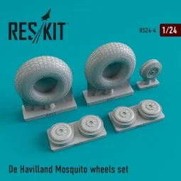 DH.98 Mosquito wheels set, 1/24 - ResKit Models RS24-0004