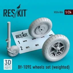 Bf-109E wheels set (weighted) 1/24 - ResKit Models RS24-0006