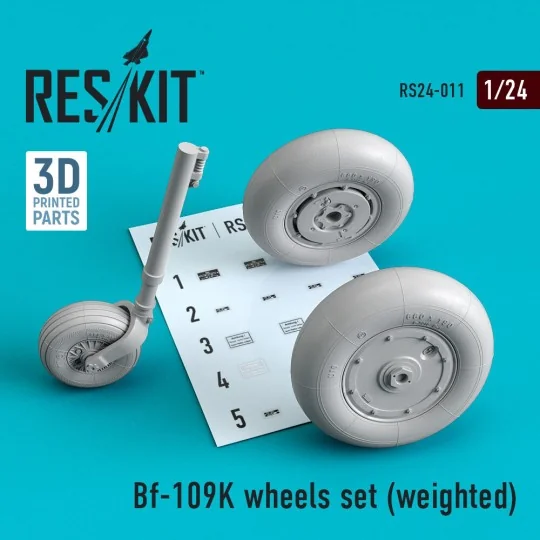 Bf-109K wheels set (weighted) 1/24 - ResKit Models RS24-0011