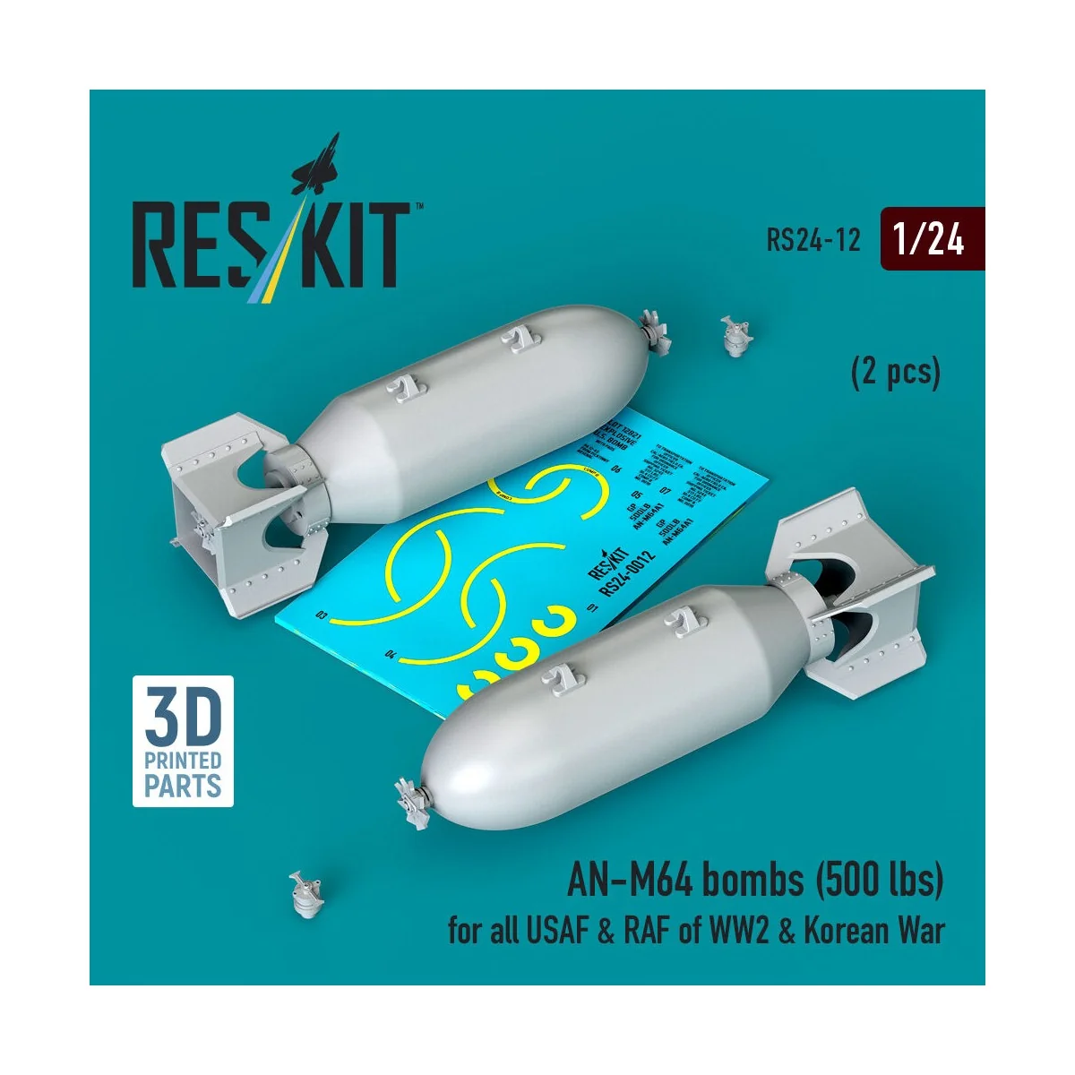 AN-M64 bombs (500 lbs) for all USAF & RAF of WW2 & Korean War (2 pc... AN-M64 bombs (500 lbs) for all USAF & RAF of WW2 & Korean War (2 pc...
