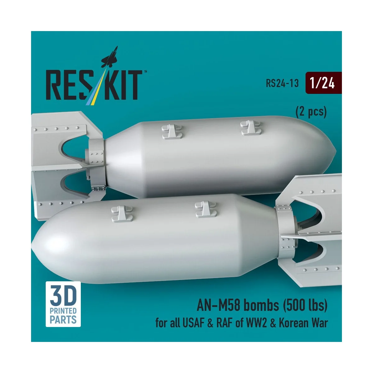 AN-M58 bombs (500 lbs) for all USAF & RAF of WW2 & Korean War (2 pc...