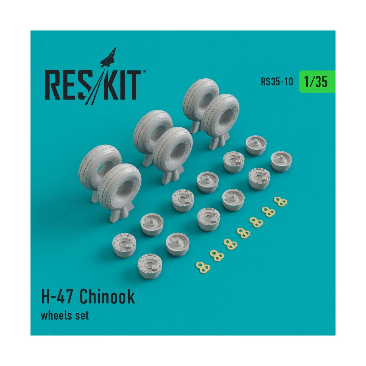 H-47 Chinook wheels set 1/35 - ResKit Models RS35-0010