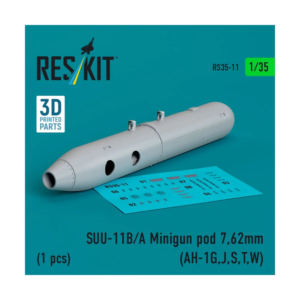 SUU-11B/A Minigun pod 7,62mm (1 pcs) (AH-1G,J,S,T,W) (3D printed) 1...