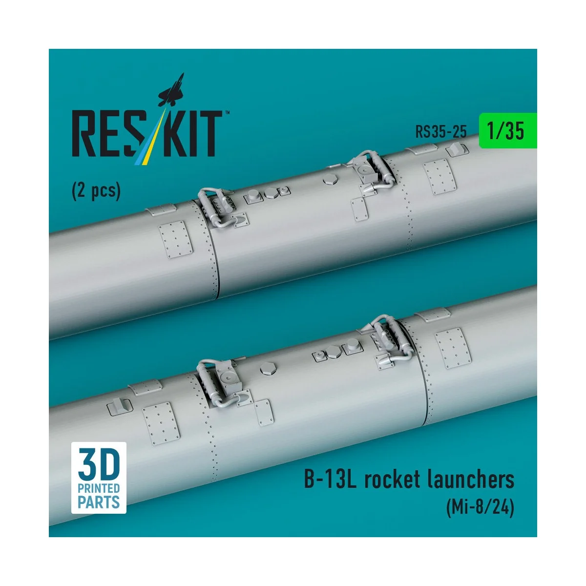 B-13L rocket launchers (2 pcs) (Mi-8/24) (3D printed), 1/35 - ResKi... B-13L rocket launchers (2 pcs) (Mi-8/24) (3D printed), 1/35 - ResKi...