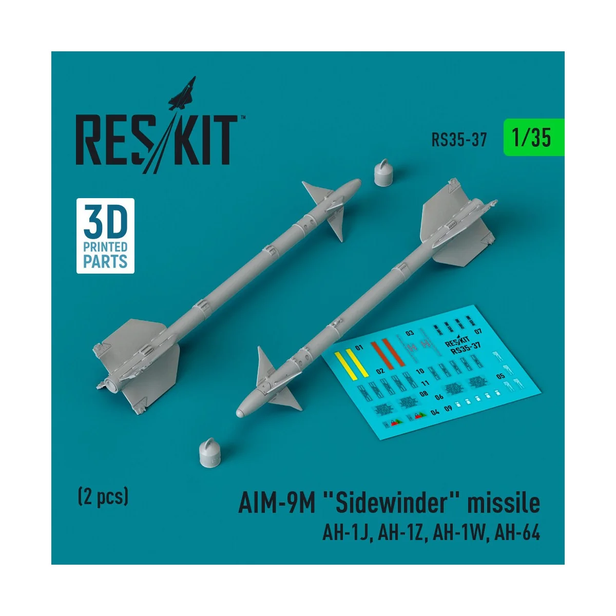 AIM-9M Sidewinder missile (AH-1J, AH-1Z, AH-1W, AH-64) (2 pcs) (3D ...