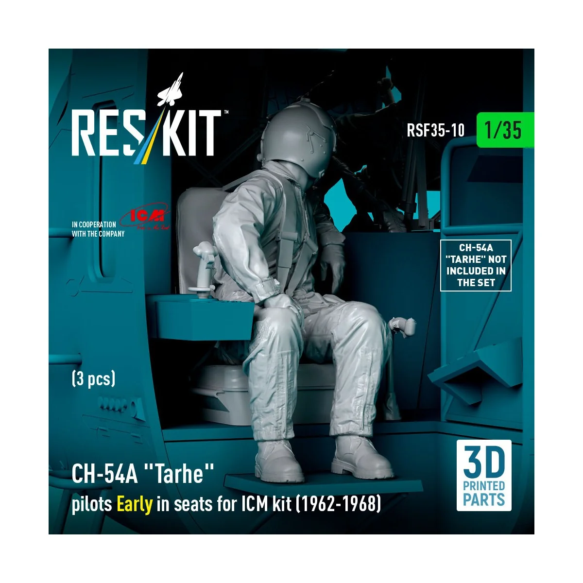 CH-54A Tarhe pilots Early in seats for ICM kit (1962-1968) (3 pcs) ... CH-54A Tarhe pilots Early in seats for ICM kit (1962-1968) (3 pcs) ...