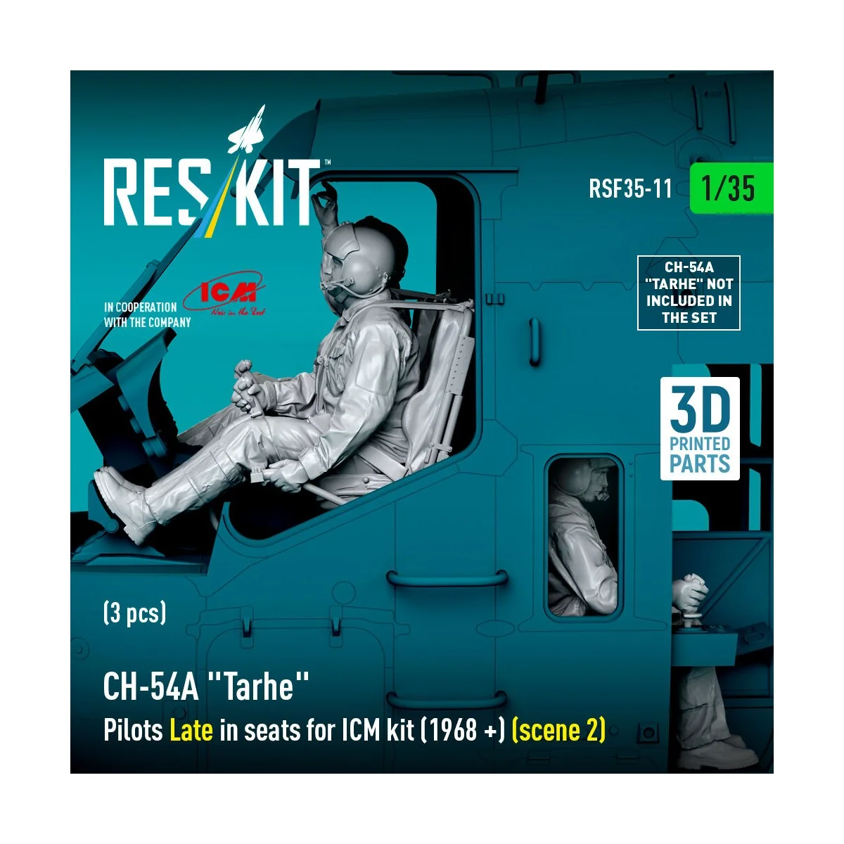 CH-54A Tarhe Pilots Late in seats for ICM kit (1968 +) (scene 2) (3...