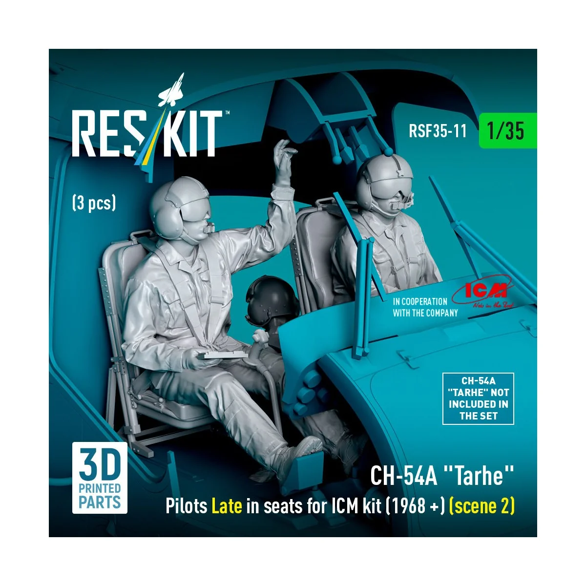 CH-54A Tarhe Pilots Late in seats for ICM kit (1968 +) (scene 2) (3...