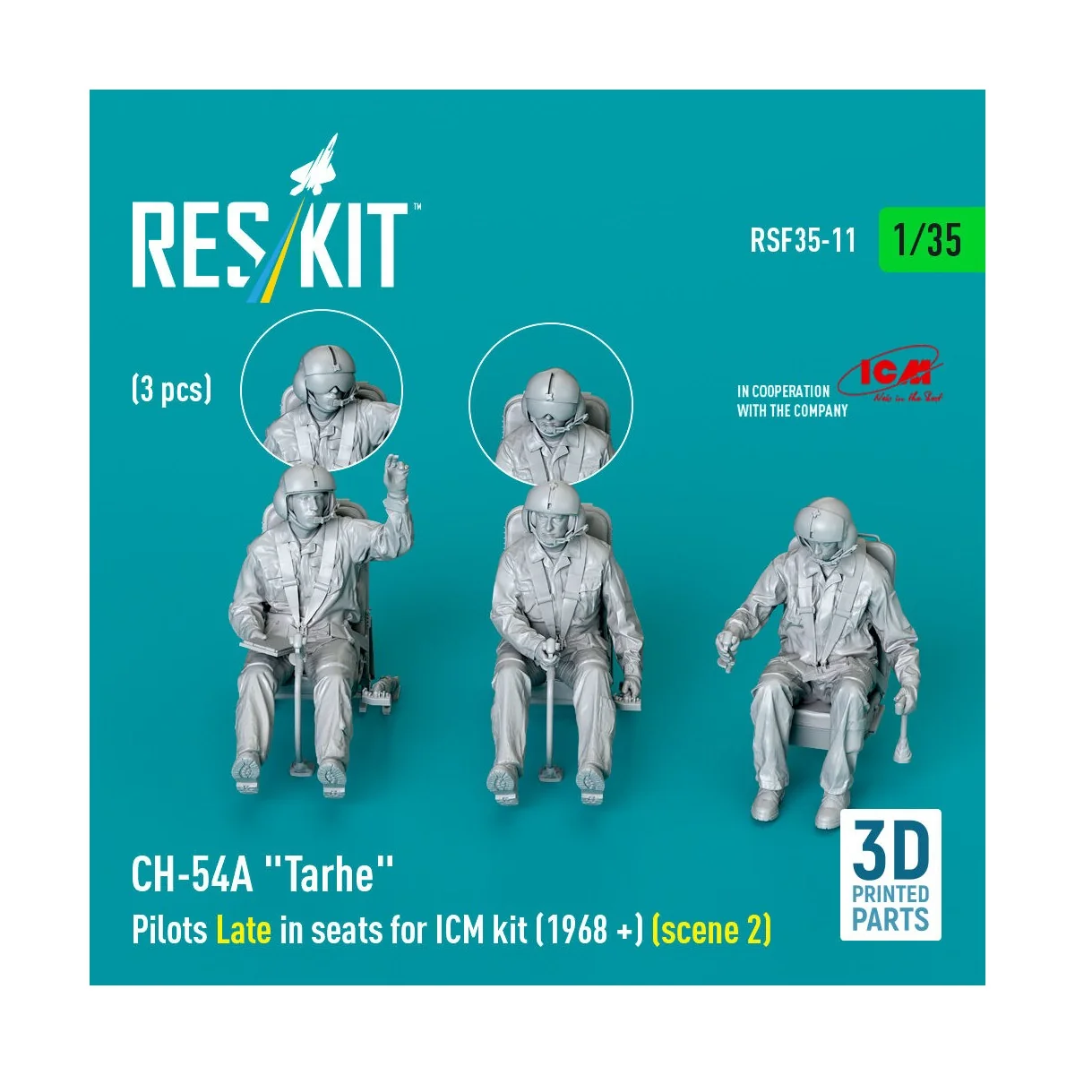 CH-54A Tarhe Pilots Late in seats for ICM kit (1968 +) (scene 2) (3...