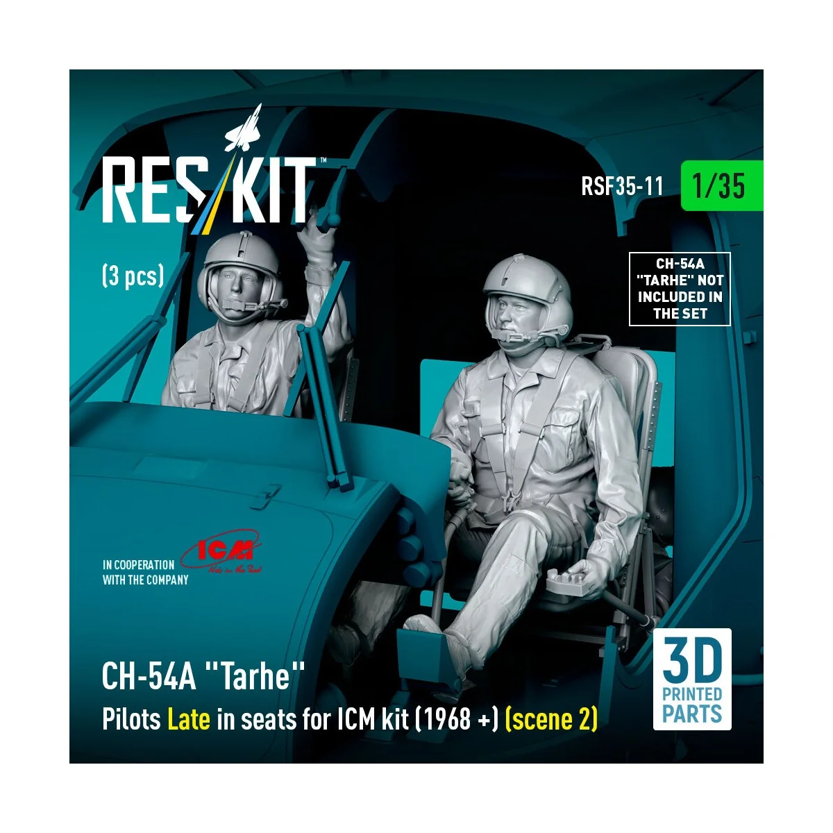 CH-54A Tarhe Pilots Late in seats for ICM kit (1968 +) (scene 2) (3...