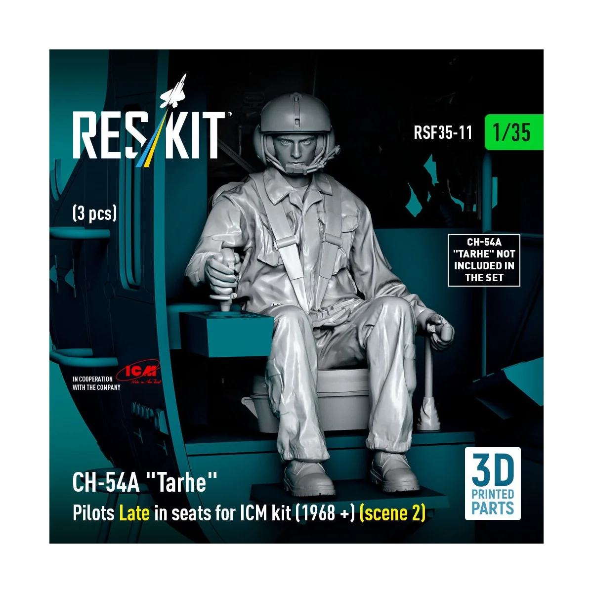 CH-54A Tarhe Pilots Late in seats for ICM kit (1968 +) (scene 2) (3...