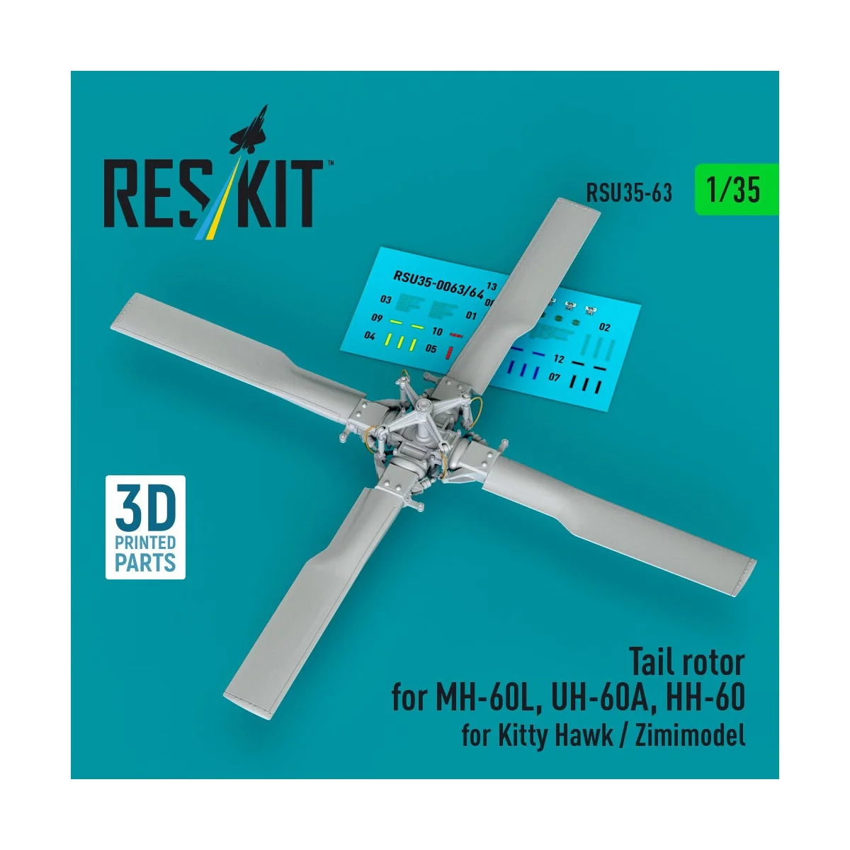 Tail rotor for MH-60L, UH-60A, HH-60 for Kitty Hawk / Zimimodel (3D...
