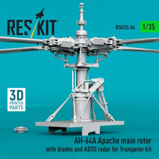 AH-64A Apache main rotor with blades and ADSS radar for Trumpeter k...