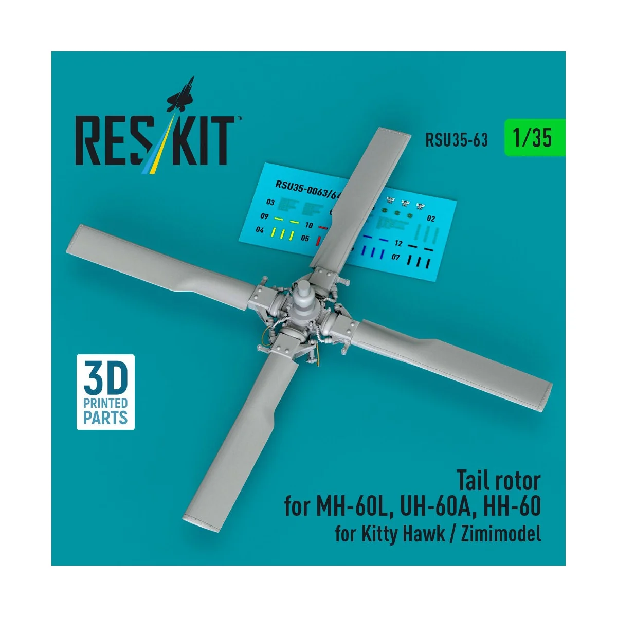 Tail rotor for MH-60L, UH-60A, HH-60 for Kitty Hawk / Zimimodel (3D...