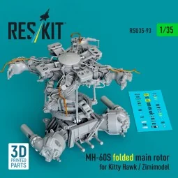 MH-60S folded main rotor for Kitty Hawk / Zimimodel (3D Printed) 1/...