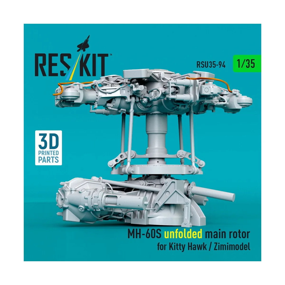 MH-60S unfolded main rotor for Kitty Hawk / Zimimodel (3D Printed) ...