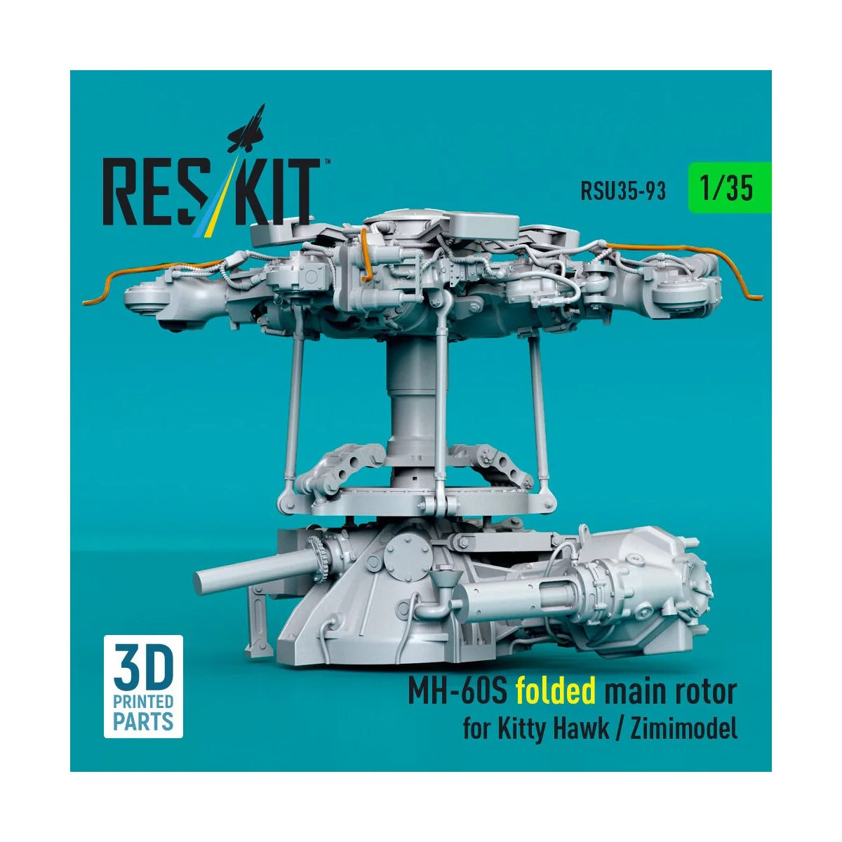 MH-60S folded main rotor for Kitty Hawk / Zimimodel (3D Printed) 1/...