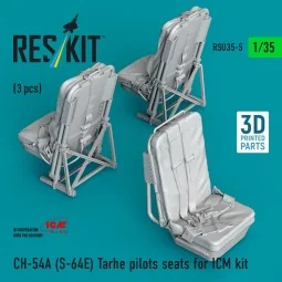 CH-54A (S-64E) Tarhe pilots seats for ICM kit (3 pcs) (3D Printed) ...