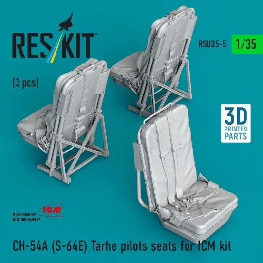 CH-54A (S-64E) Tarhe pilots seats for ICM kit (3 pcs) (3D Printed) ...