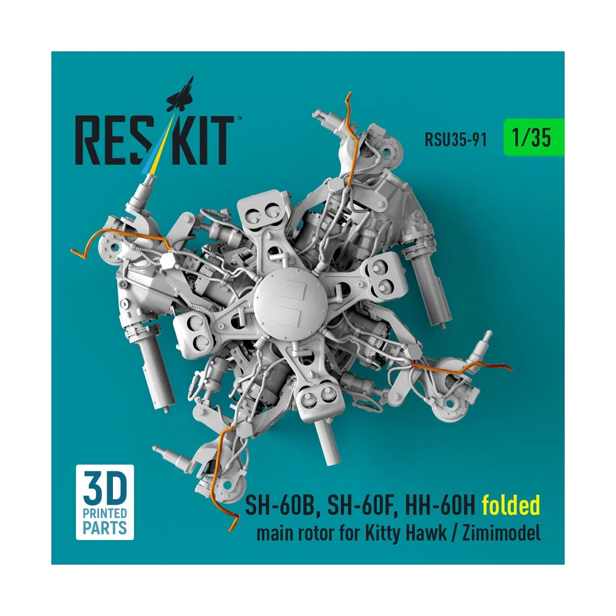 SH-60B, SH-60F, HH-60H folded main rotor for Kitty Hawk / Zimimodel...