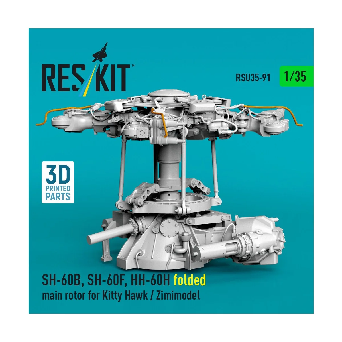 SH-60B, SH-60F, HH-60H folded main rotor for Kitty Hawk / Zimimodel... SH-60B, SH-60F, HH-60H folded main rotor for Kitty Hawk / Zimimodel...