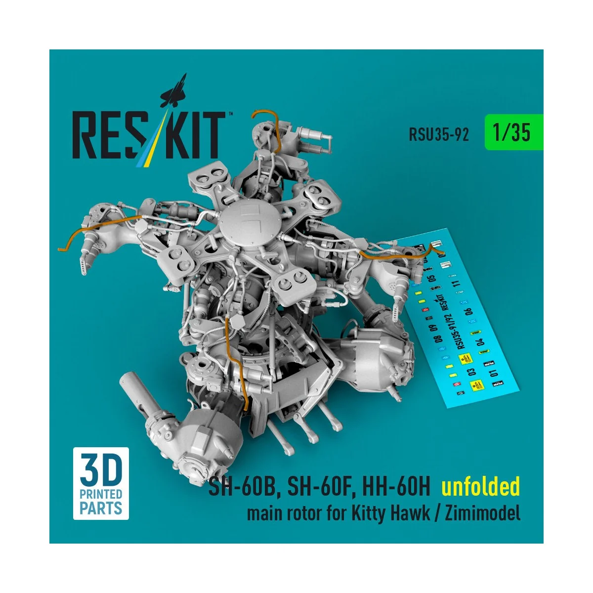 SH-60B, SH-60F, HH-60H unfolded main rotor for Kitty Hawk / Zimimod...