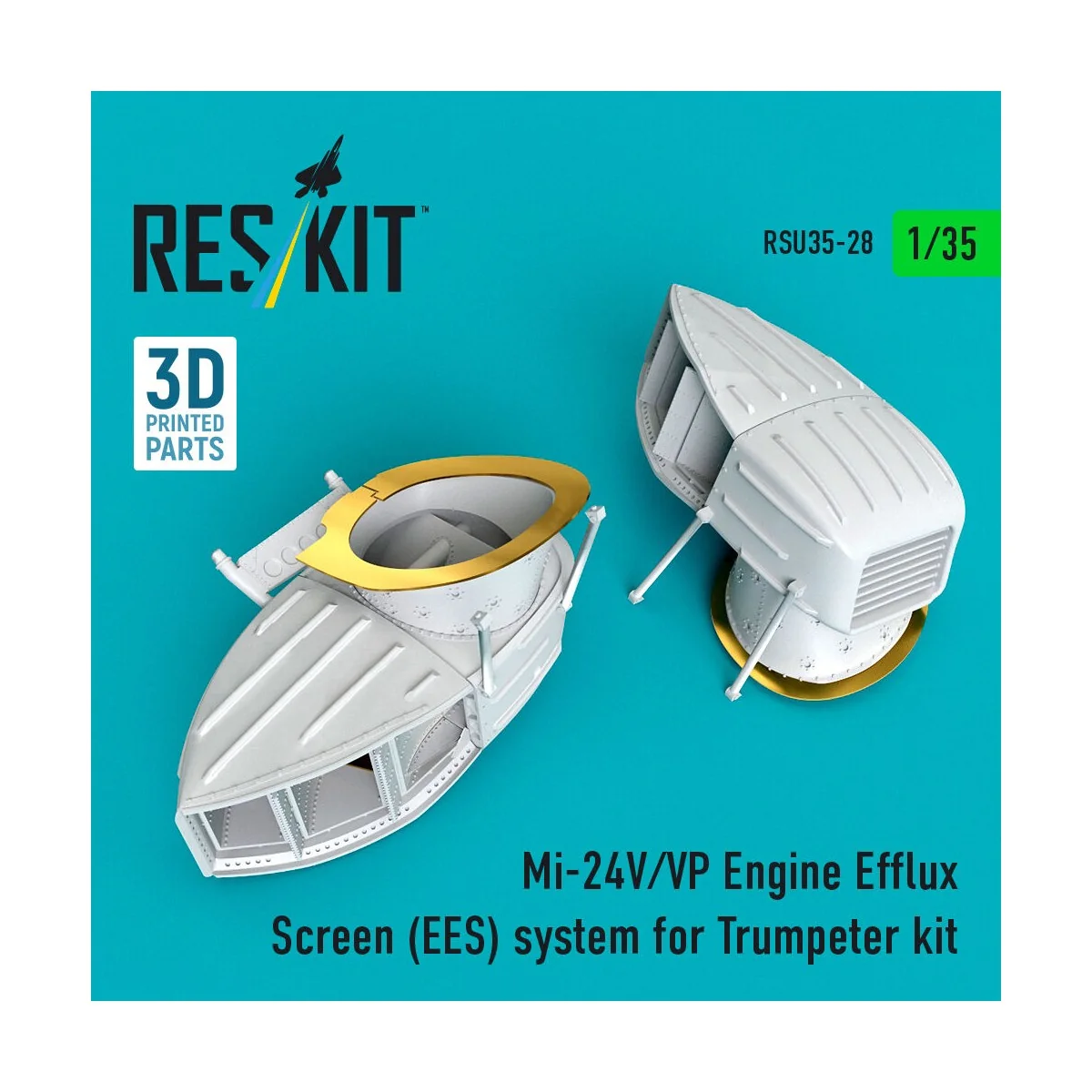 Mi-24 (V,VP) Engine Efflux Screen (EES) system for Trumpeter kit (3...