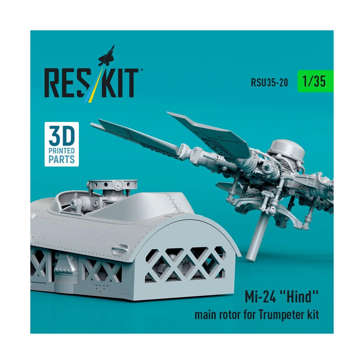 Mi-24 Hind main rotor for Trumpeter kit (3D Printed), 1/35 - ResKit...