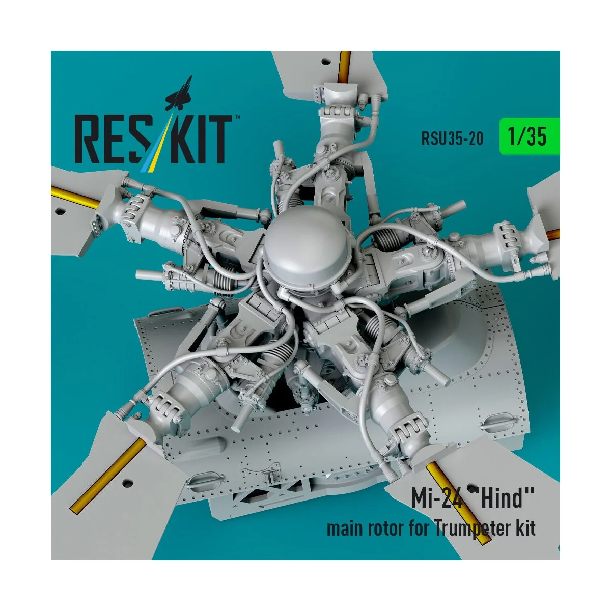 Mi-24 Hind main rotor for Trumpeter kit (3D Printed), 1/35 - ResKit...