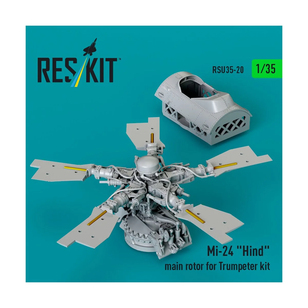 Mi-24 Hind main rotor for Trumpeter kit (3D Printed), 1/35 - ResKit...