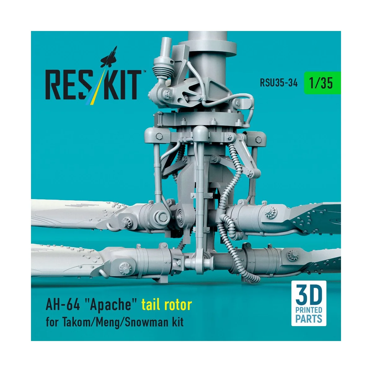 AH-64 Apache tail rotor for Takom/Meng/Snowman kit (3D Printed) 1/3...