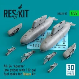 AH-64 Apache late pylons with 122 gal fuel tanks for Takom kit (3D ...