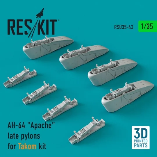 AH-64 Apache late pylons for Takom kit (3D Printed) 1/35 - ResKit M...