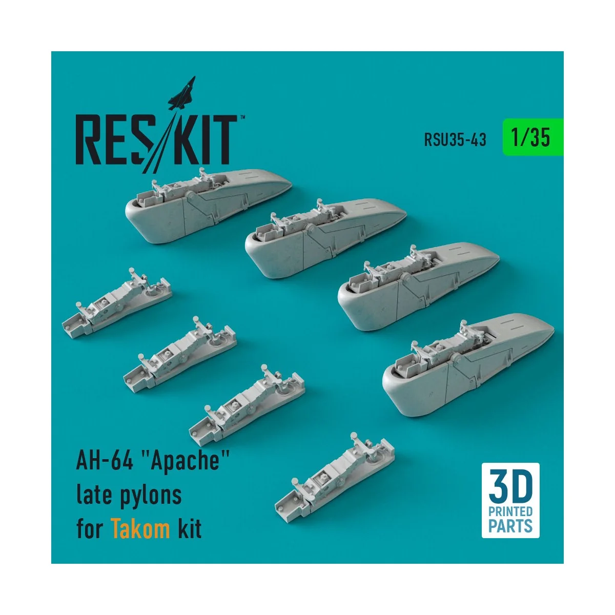 AH-64 Apache late pylons for Takom kit (3D Printed), 1/35 - ResKit ...