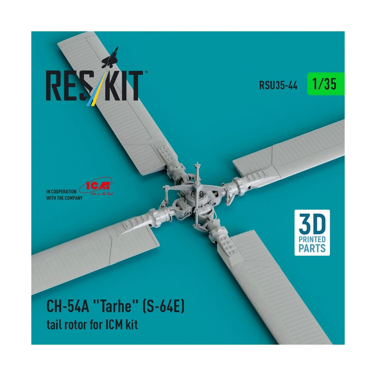 CH-54A Tarhe(S-64E) tail rotor for ICM kit (3D Printed) 1/35 - ResK...