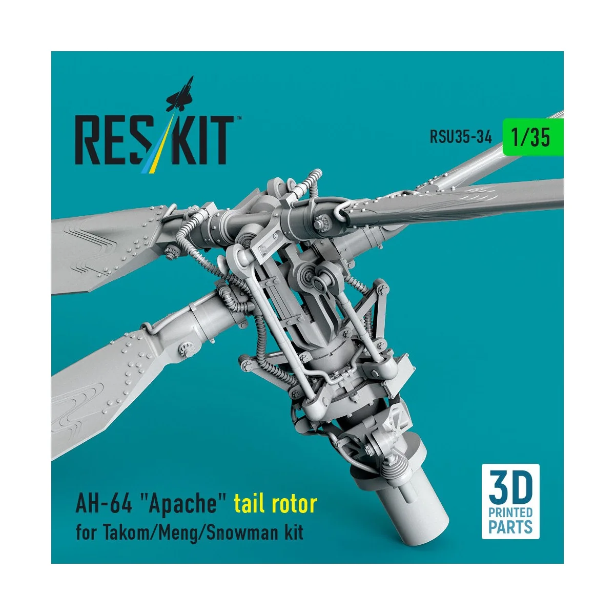 AH-64 Apache tail rotor for Takom/Meng/Snowman kit (3D Printed), 1/...