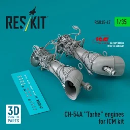 CH-54A Tarhe engines for ICM kit (3D Printed), 1/35 - ResKit Models...