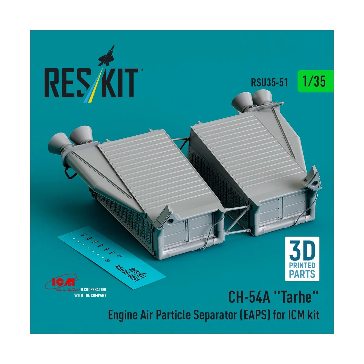 CH-54A Tarhe Engine Air Particle Separator (EAPS) for ICM kit (3D P... CH-54A Tarhe Engine Air Particle Separator (EAPS) for ICM kit (3D P...