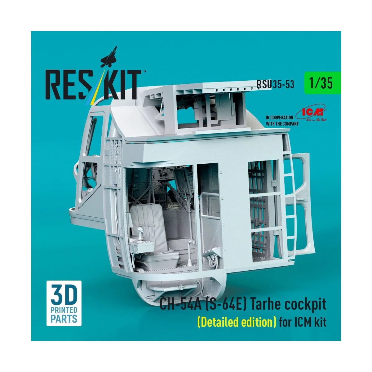 CH-54A (S-64E) Tarhe cockpit (Detailed edition) for ICM kit (3D Pri...